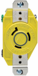 20 Amp 277 Volt NEMA L7-20R Flush Mount Locking Receptacle, Corrosion-Resistant