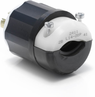 Industrial Grade Locking Plug, 20 Amp, 125/250 Volt, NEMA L14-20P