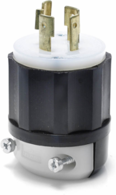 Industrial Grade Locking Plug, 20 Amp, 125/250 Volt, NEMA L14-20P