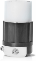 Locking Connector, 20 Amp, 125/250 Volt, NEMA L14-20R, Nylon, Black-White