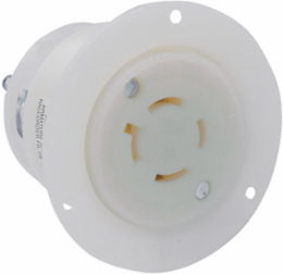 20 Amp Locking Flanged Outlet Receptacle, NEMA L14-20R, 125/250 Volt, Industrial Grade