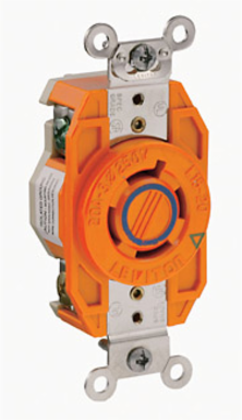 20 Amp 250 Volt Flush Mount Locking Receptacle NEMA L15-20R 3-Phase Isolated Ground