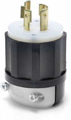 Locking Plug, 20 Amp, 250 Volt, NEMA L15-20P, Impact Modified Nylon Construction