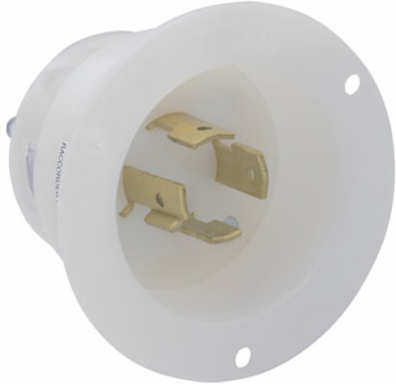 20 Amp Flanged Inlet Locking Receptacle NEMA L15-20P 250 Volt 3-Phase