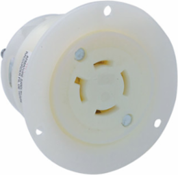 20 Amp 250 Volt Flanged Outlet Locking Receptacle NEMA L15-20R, Nylon
