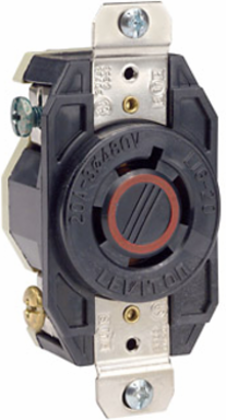 20 Amp Locking Receptacle, 480 Volt, 3-Phase, NEMA L16-20R, Industrial Grade