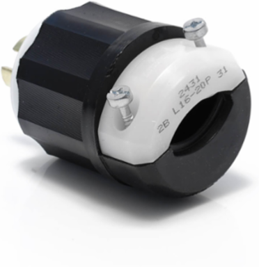 Industrial Locking Plug 20 Amp 480 Volt NEMA L16-20P, 3-Phase, Rugged Nylon