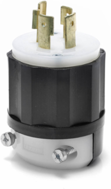 Industrial Locking Plug 20 Amp 480 Volt NEMA L16-20P, 3-Phase, Rugged Nylon