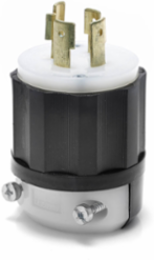 Industrial Locking Plug 20 Amp 480 Volt NEMA L16-20P, 3-Phase, Rugged Nylon