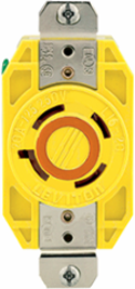 20 Amp Locking Receptacle, 480 Volt, 3-Phase, NEMA L16-20R, Corrosion-Resistant