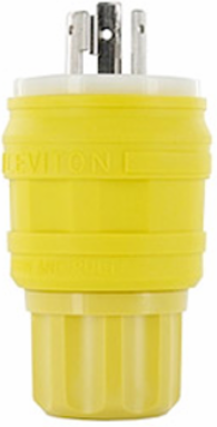 Wetguard Watertight Locking Plug 15 Amp, 277 Volt, NEMA L7-15P, Yellow