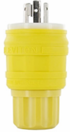 Wetguard Watertight Locking Plug 15 Amp, 277 Volt, NEMA L7-15P, Yellow