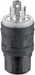 Wetguard Watertight Locking Plug, 15 Amp, NEMA L5-15P, IP69K, 125 Volt
