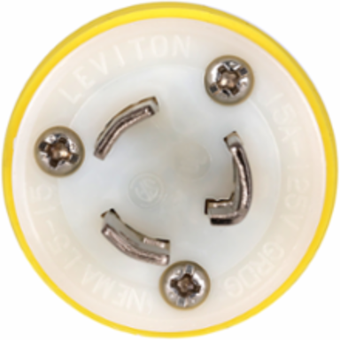 Wetguard Watertight Locking Plug, 15 Amp, 125 Volt, NEMA L5-15P, IP69K Rated
