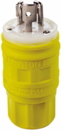 Wetguard Watertight Locking Plug 15A, 250V, NEMA L6-15P, IP69K, Yellow