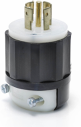 Locking Plug 20 Amp 120/208 Volt NEMA L21-20P Industrial Grade Black & White