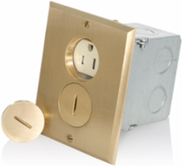 15 Amp 1-Gang Floor Box Assembly, Tamper-Resistant, Self-Grounding, 125 VAC