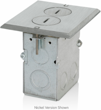 15 Amp 1-Gang Floor Box Assembly, Ivory, Tamper-Resistant, Self-Grounding, NEMA 5-15R