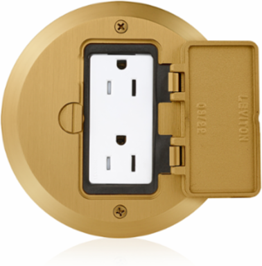 15 Amp 1-Gang Floor Box Assembly, Commercial Grade, Tamper-Resistant, Self-Grounding