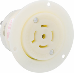 20 Amp Locking Flanged Outlet Receptacle, 277/480 Volt, NEMA L22-20R