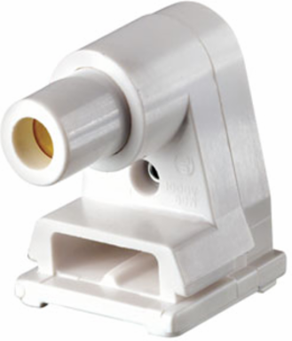 Slimline Base Fluorescent Lampholder, 660W, Slide-On Lock-On, White