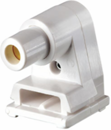 Slimline Base Fluorescent Lampholder, 660W, Slide-On Lock-On, White