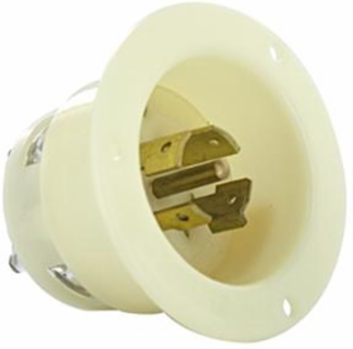 20 Amp Flanged Inlet Locking Receptacle, 347/600 Volt, NEMA L23-20P