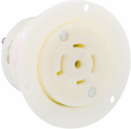 20 Amp Locking Flanged Outlet, 347/600 Volt, NEMA L23-20R, Nylon Body