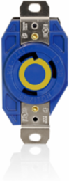 V-0-Max Flush Mount Locking Receptacle, 30 Amp, 125 Volt, NEMA L5-30R, Blue
