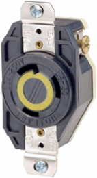 30 Amp 125 Volt Flush Mount Locking Receptacle, NEMA L5-30R, Nylon Body