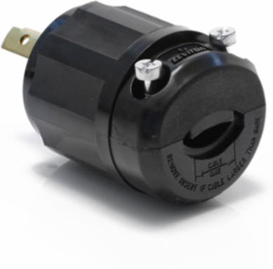 Locking Plug, 30 Amp, 250 Volt, Industrial Grade, Black