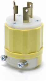 Locking Plug 30 Amp 250 Volt NEMA L6-30P Industrial Grade Yellow-White