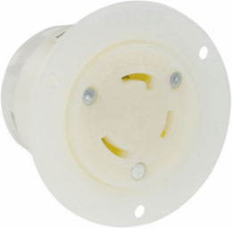 30 Amp 250 Volt NEMA L6-30R Flanged Locking Receptacle, Industrial Grade