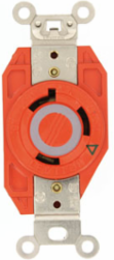 30 Amp Flush Mount Locking Receptacle, 277 Volt, NEMA L7-30R, Isolated Ground