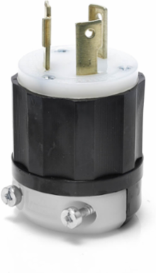 Locking Plug, 30 Amp, 277 Volt, Industrial Grade, Black & White