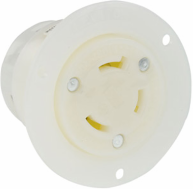 Industrial Grade 30 Amp 480 Volt NEMA L8-30R Locking Flanged Outlet