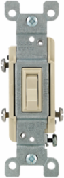 15 Amp 3-Way Toggle AC Quiet Switch, 120V, Grounding, Ivory