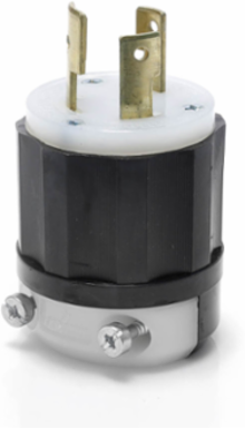 Locking Plug 30 Amp 125/250 Volt NEMA L10-30P Industrial Grade Black & White