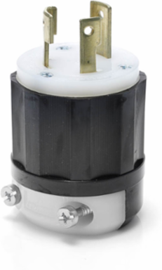 Locking Plug 30 Amp 250 Volt NEMA L11-30P Industrial Grade Black & White