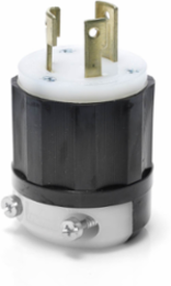 Locking Plug 30 Amp 250 Volt NEMA L11-30P Industrial Grade Black & White