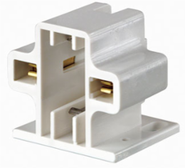 Compact Fluorescent Lampholder G23, G23-2 Base, 75W, Horizontal, 2-Pin, White Body