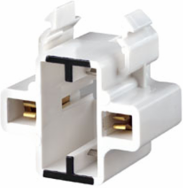 Compact Fluorescent Lampholder GX23-2 Base, 2-Pin, 75W, Quick-Connect, Horizontal