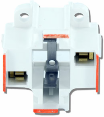 G24D-3 Base Compact Fluorescent Lampholder, 26/32W, 10mm, Vertical, Bottom Snap-In
