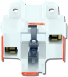 G24D-3 Base Compact Fluorescent Lampholder, 26/32W, 10mm, Vertical, Bottom Snap-In