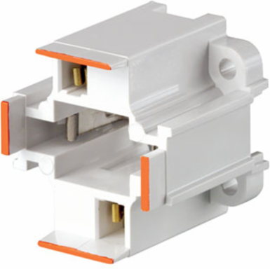 G24D-3 26W/32W 2-Pin Compact Fluorescent Lampholder, Vertical, Orange Code