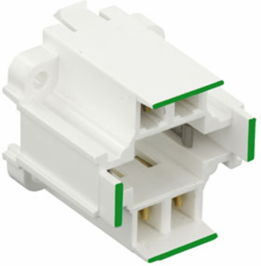 Compact Fluorescent Lampholder 18W 4-Pin Vertical Mount Green Code