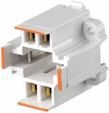 G24q-3 26W 4-Pin Compact Fluorescent Lampholder, 10mm, Vertical, Bottom Snap-In