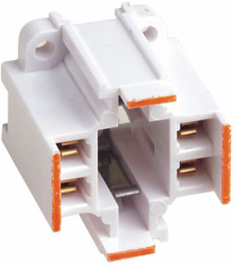 Compact Fluorescent Lampholder, 4-Pin G24q-3/GX24q-3 Base, 26W/32W, Orange Code
