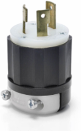 Locking Plug, 30 Amp, 600 Volt, Industrial Grade, Black & White