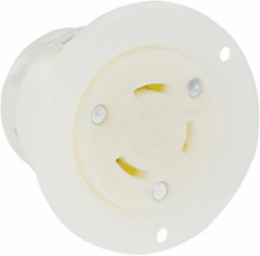 30 Amp Locking Flanged Outlet Receptacle, 600 Volt, 3-Phase, NEMA L13-30R